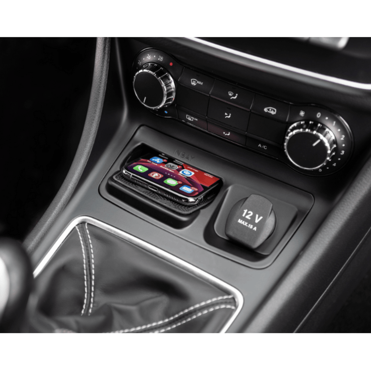 In Car Tec Phone chargers INBAY 26-116 15W Wireless Charging Pocket for Mercedes-Benz A-Class, CLA & GLA