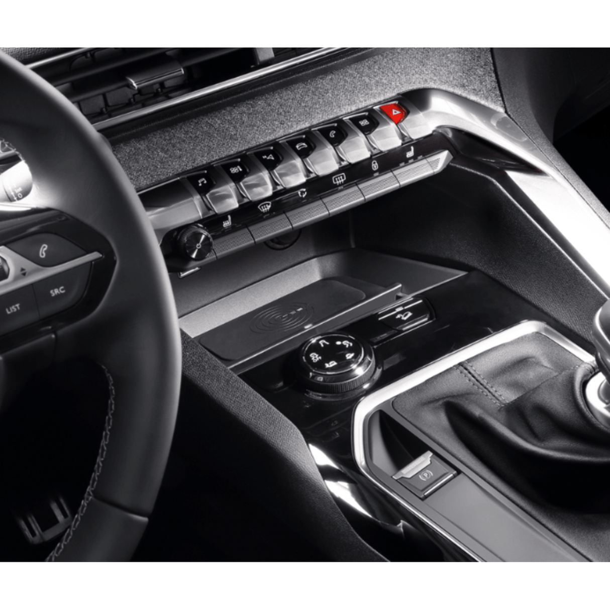 In Car Tec Phone chargers INBAY 26-122 10W Wireless Charging Pocket for Peugeot 3008 & 5008