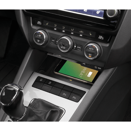 In Car Tec Phone chargers INBAY 26-125 10W Wireless Charging Pocket for Škoda Octavia 5E (2013–2020)