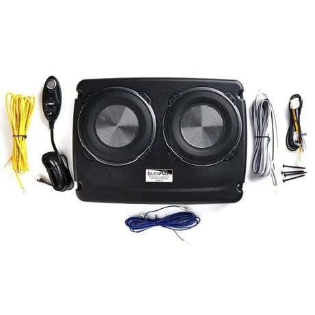 In Phase Underseat Car Subwoofers In Phase USW12 Dual underseat active subwoofer system 600 watts with bass and phase wired remote control