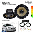 In Phase Car Speakers and Subs In Phase Ford Focal MK3 Front or Rear Door Coaxial Speaker Upgrade with Fitting Kit