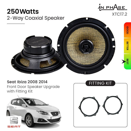 In Phase Car Speakers and Subs In Phase Seat Ibiza 2008 2014 Front Door Speaker Upgrade with Fitting Kit