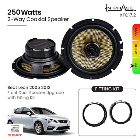 In Phase Car Speakers and Subs In Phase Seat Leon 2005 2012 Front Door Speaker Upgrade with Fitting Kit