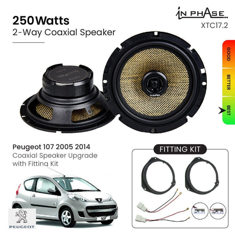In Phase Car Speakers and Subs In Phase Peugoet 107 2005 2014 Coaxial Speaker Upgrade with Fitting Kit