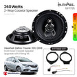 In Phase Car Speakers and Subs In Phase Vauxhall Zafira-Tourer 2012 2018 Front Door Coaxial Speaker Upgrade with Fitting Kit