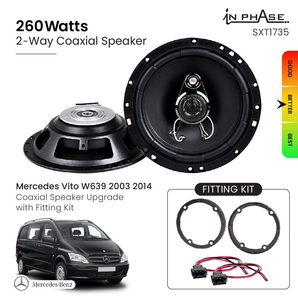 In Phase Car Speakers and Subs In Phase Mercedes Vito W639 2003 2014 Coaxial Speaker Upgrade with Fitting Kit