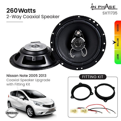 In Phase Car Speakers and Subs In Phase Nissan Note 2005 2013 Coaxial Speaker Upgrade with Fitting Kit