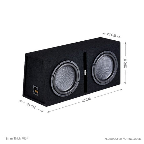 In Phase Car Speakers and Subs In Phase BX28PL Double 8" High Quality Ported Subwoofer Enclosure with Black Carpet