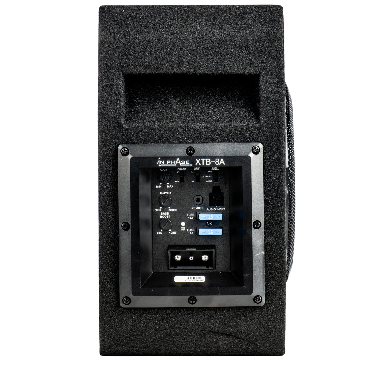 In Phase Car Subwoofers In Phase XTB-8A 600W Active Amplified Subwoofer Enclosure with Built in Class D Amp, Bass Remote and Quick Release Connections