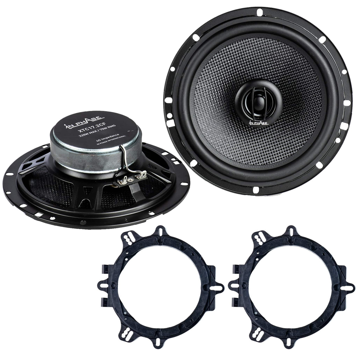 In Phase Car Speakers and Subs In Phase XTC17.2CF 320 Watts 17cm 2-Way Rotary Tweeter Car Door/Shelf Speakers