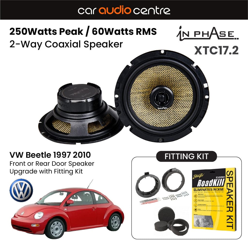 In Phase In Phase 6.5" 165mm 250W Speaker Upgrade Kit for VW Beetle 1997 2010