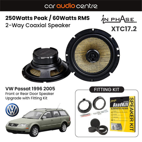 In Phase In Phase 6.5" 165mm 250W Speaker Upgrade Kit for VW Passat 1996 2005