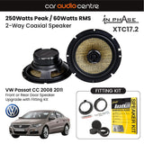 In Phase In Phase 6.5" 165mm 250W Speaker Upgrade Kit for VW Passat CC 2008 2011