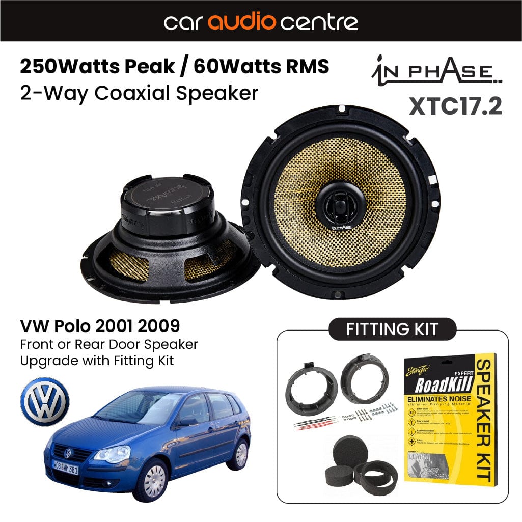 In Phase In Phase 6.5" 165mm 250W Speaker Upgrade Kit for VW Polo 2001 2009