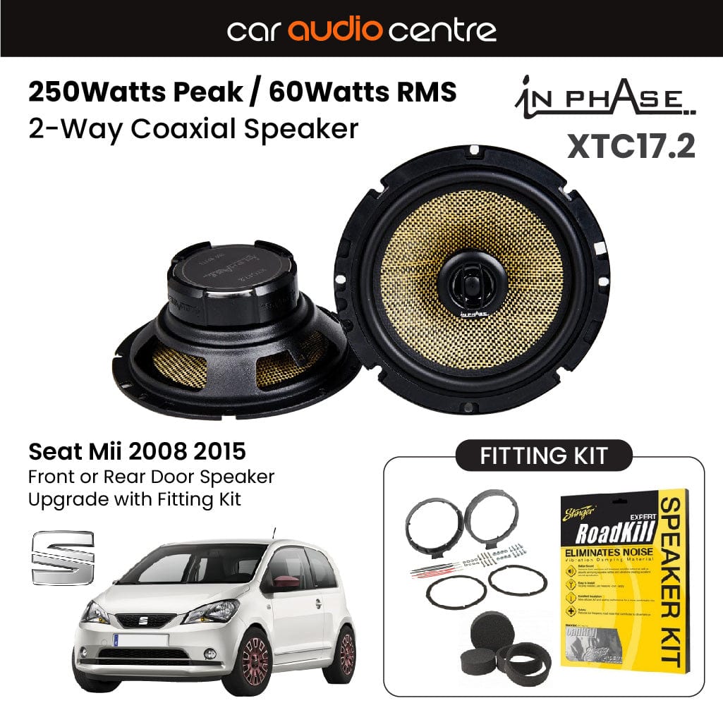 In Phase In Phase 6.5" 165mm 250W Speaker Upgrade Kit for Seat Mii 2008 2015