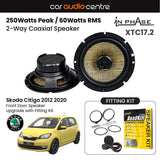 In Phase In Phase 6.5" 165mm 250W Speaker Upgrade Kit for Skoda Citigo 2012 2020