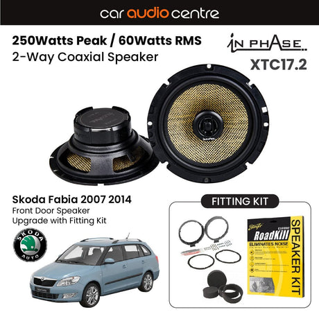 In Phase In Phase 6.5" 165mm 250W Speaker Upgrade Kit for Skoda Fabia 2007 2014