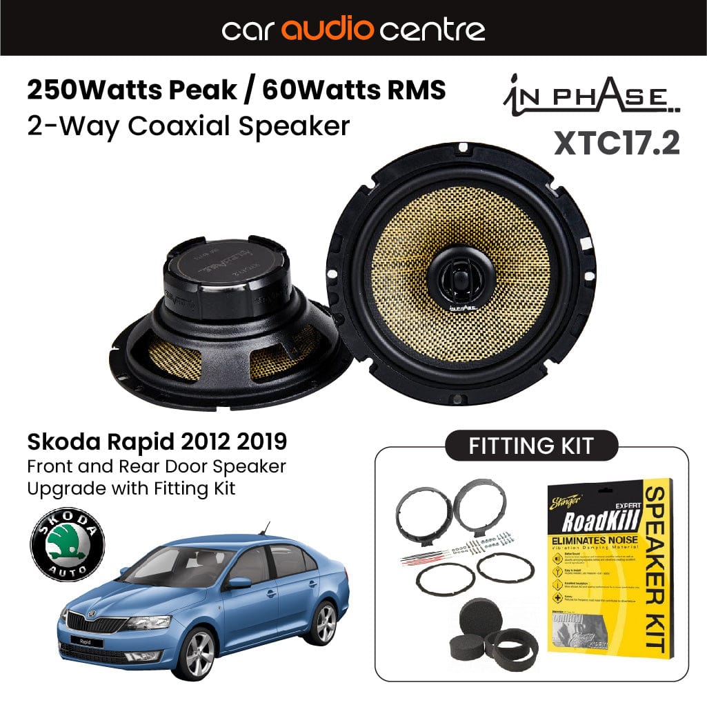 In Phase In Phase 6.5" 165mm 250W Speaker Upgrade Kit for Skoda Rapid 2012 2019