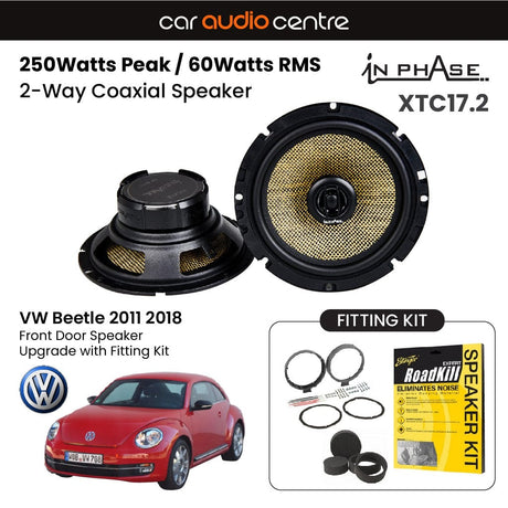 In Phase In Phase 6.5" 165mm 250W Speaker Upgrade Kit for VW Beetle 2011 2018