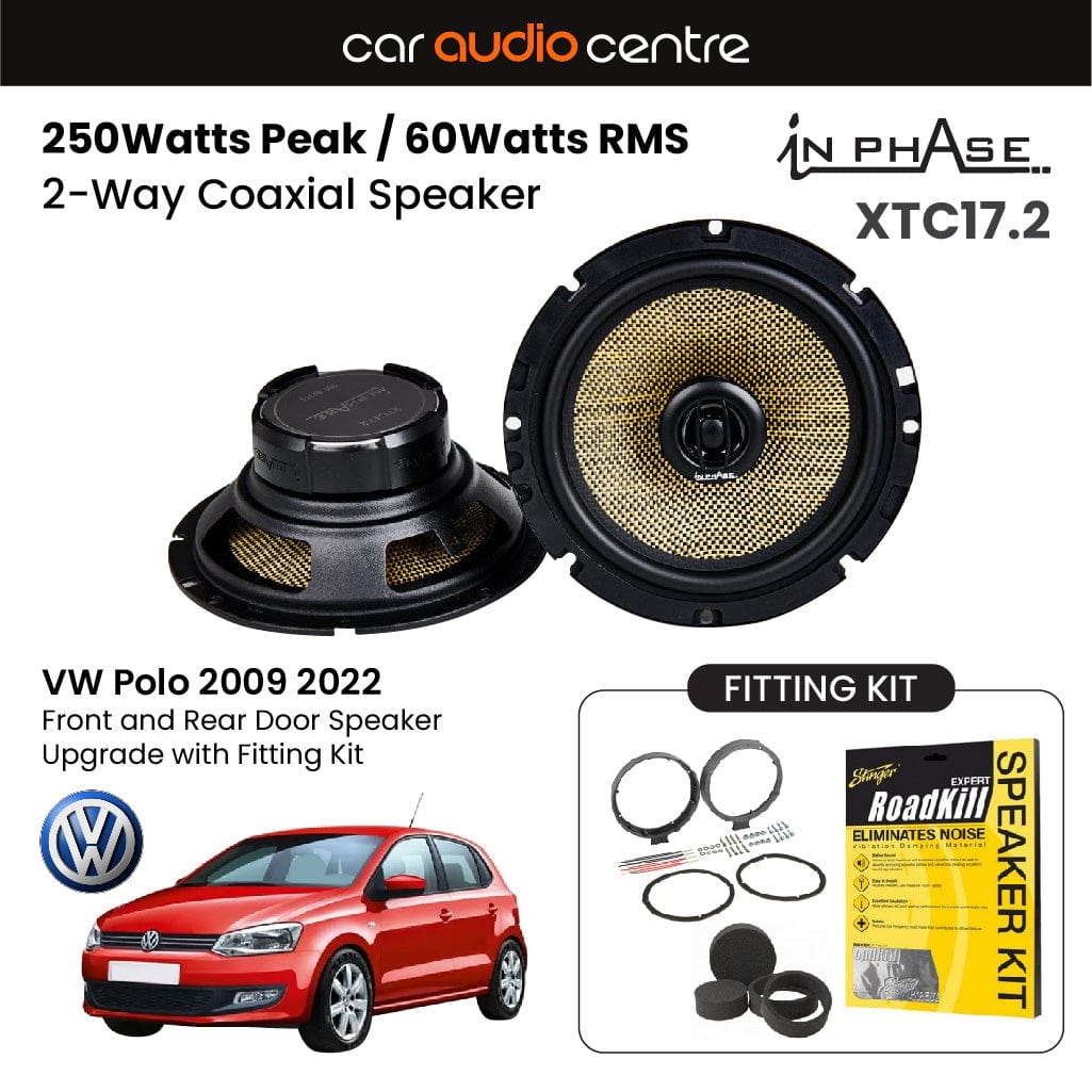 In Phase In Phase 6.5" 165mm 250W Speaker Upgrade Kit for VW Polo 2009 2022