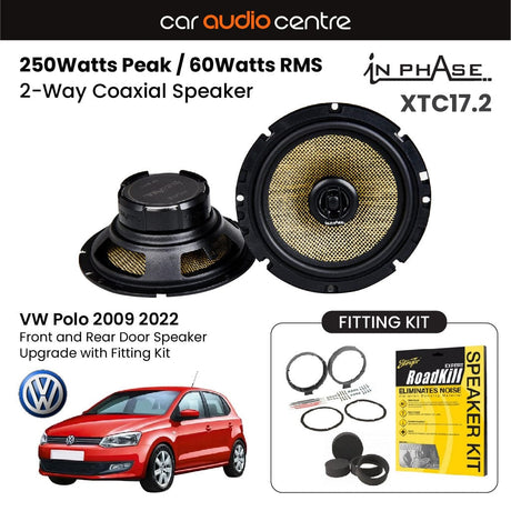 In Phase In Phase 6.5" 165mm 250W Speaker Upgrade Kit for VW Polo 2009 2022