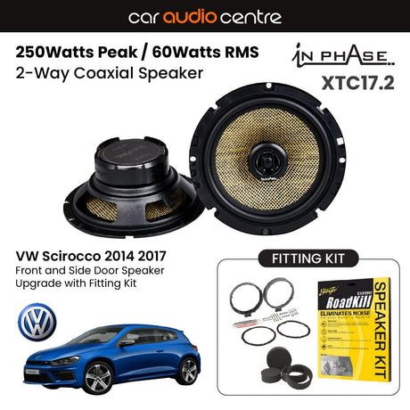 In Phase In Phase 6.5" 165mm 250W Speaker Upgrade Kit for VW Scirocco 2014 2017