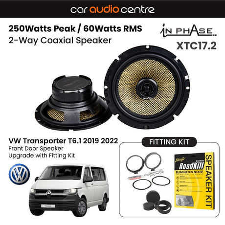 In Phase In Phase 6.5" 165mm 250W Speaker Upgrade Kit for VW Transporter T6.1 2019 2022