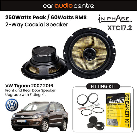 In Phase In Phase 6.5" 165mm 250W Speaker Upgrade Kit for VW Tiguan 2007 2016