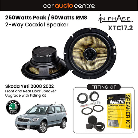 In Phase In Phase 6.5" 165mm 250W Speaker Upgrade Kit for Skoda Yeti 2008 2022