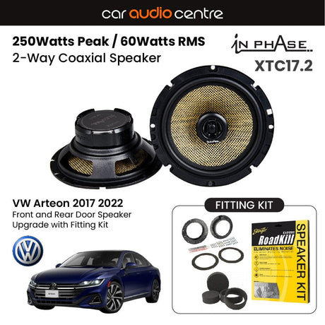 In Phase In Phase 6.5" 165mm 250W Speaker Upgrade Kit for VW Arteon 2017 2022