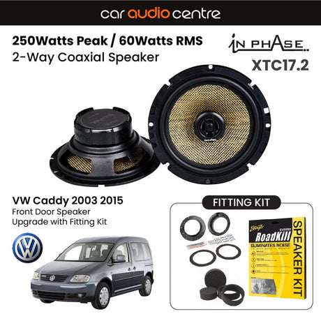 In Phase In Phase 6.5" 165mm 250W Speaker Upgrade Kit for VW Caddy 2003 2015