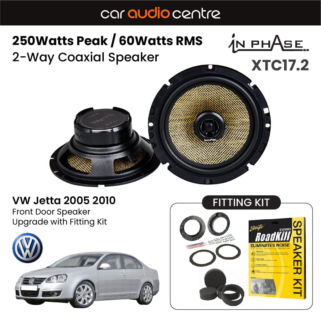 In Phase In Phase 6.5" 165mm 250W Speaker Upgrade Kit for VW Jetta 2005 2010