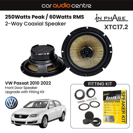 In Phase In Phase 6.5" 165mm 250W Speaker Upgrade Kit for VW Passat 2010 2022