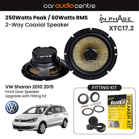 In Phase In Phase 6.5" 165mm 250W Speaker Upgrade Kit for VW Sharan 2010 2015