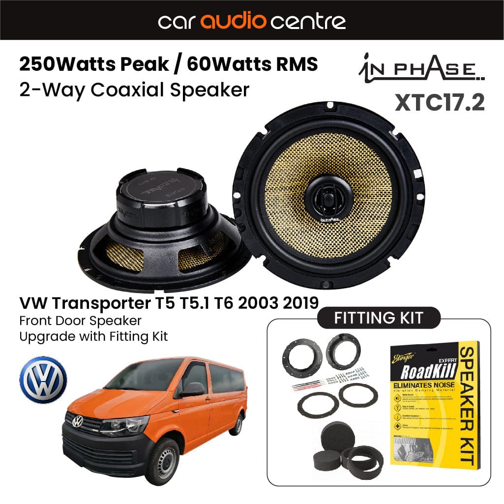 In Phase In Phase 6.5" 165mm 250W Speaker Upgrade Kit for VW Transporter T5 T5.1 T6 2003 2019