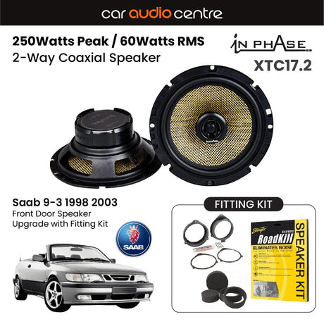 In Phase In Phase 6.5" 165mm 250W Speaker Upgrade Kit for Saab 9-3 1998 2003