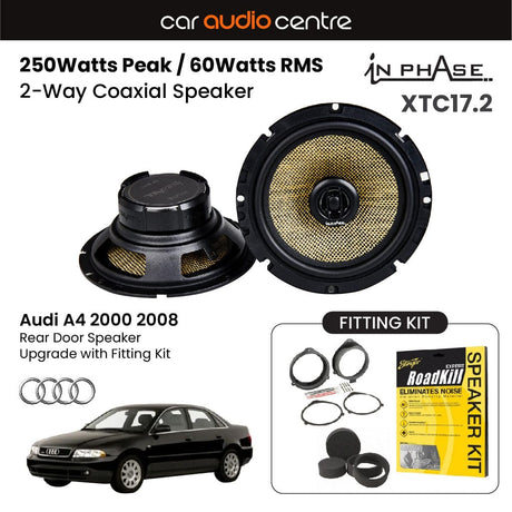 In Phase In Phase 6.5" 165mm 250W Speaker Upgrade Kit for Audi A4 2000 2008