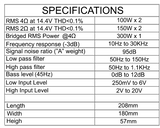 In Phase Amps In Phase IPA602D 2 Stable 2Ω Channels Subwoofer Amplifier, 300Watts, Black