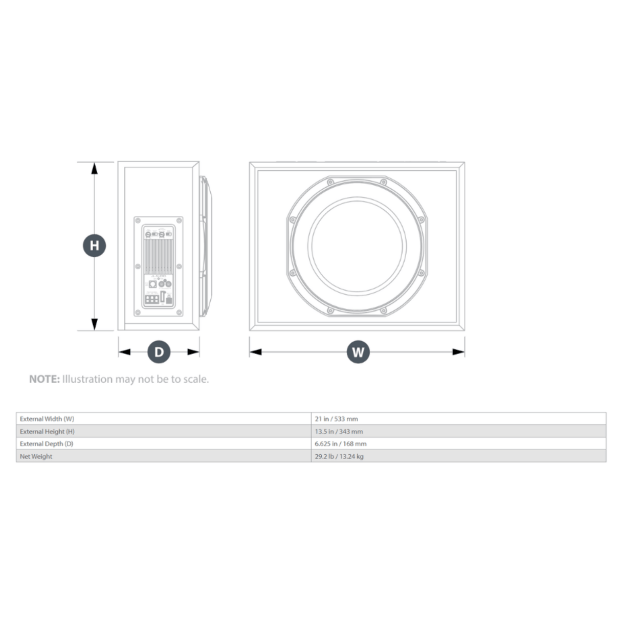 JL Audio Car Subwoofers JL Audio SUB-JL112-TW1 12" PowerWedge™ Sealed Active Car Subwoofer With Built-in 400w Amp