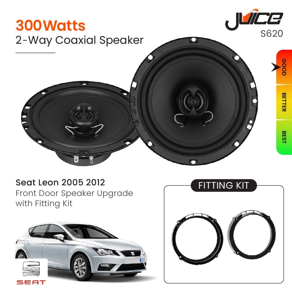 Juice Car Speakers and Subs Juice Seat Leon 2005 2012 Front Door Speaker Replacement with Fitting Kit