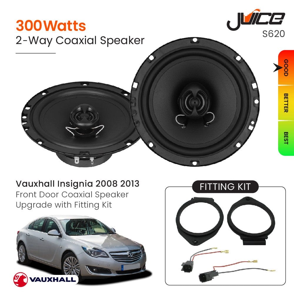 Juice Car Speakers and Subs Juice Vauxhall Insignia 2008 2013 Front Door Coaxial Speaker Upgrade with Fitting Kit