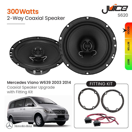Juice Car Speakers and Subs Juice Mercedes Viano W639 2003 2014 Coaxial Speaker Upgrade with Fitting Kit