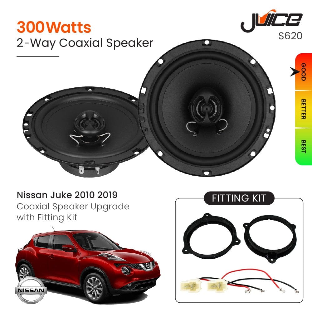 Juice Car Speakers and Subs Juice Nissan Juke 2010 2019 Coaxial Speaker Upgrade with Fitting Kit
