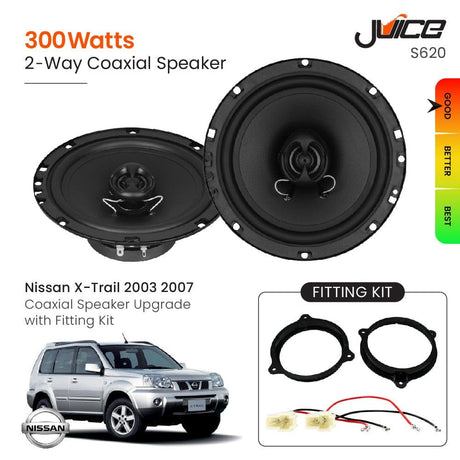 Juice Car Speakers and Subs Juice Nissan X-Trail 2003 2007 Coaxial Speaker Upgrade with Fitting Kit
