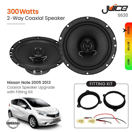 Juice Car Speakers and Subs Juice Nissan Note 2005 2013 Coaxial Speaker Upgrade with Fitting Kit