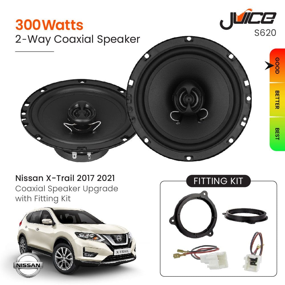 Juice Nissan X-Trail 2017 2021 Coaxial Speaker Upgrade with