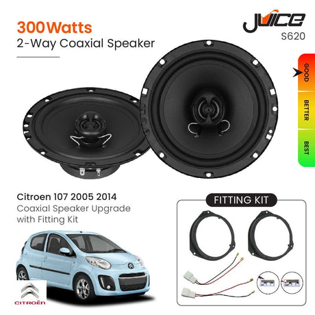 Juice Car Speakers and Subs Juice Citroen 107 2005 2014 Coaxial Speaker Upgrade with Fitting Kit