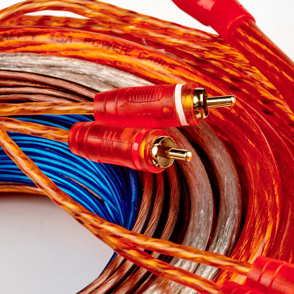 Juice JWTRU41 2500W 4 Gauge Amplifier Wiring Kit, With Speaker