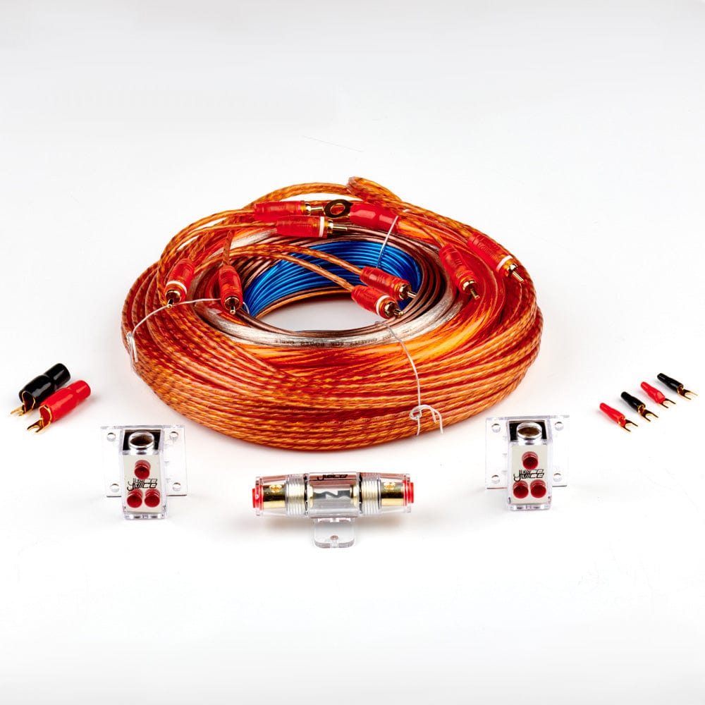 Gravity 4 Gauge Complete Amplifier Installation Wiring Kit – 2500W, 4 Channels, Red (PK1)