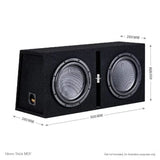 Juice Enclosed Subwoofers Juice JS12 1400W Bass Box Package with Double Ported Enclosure